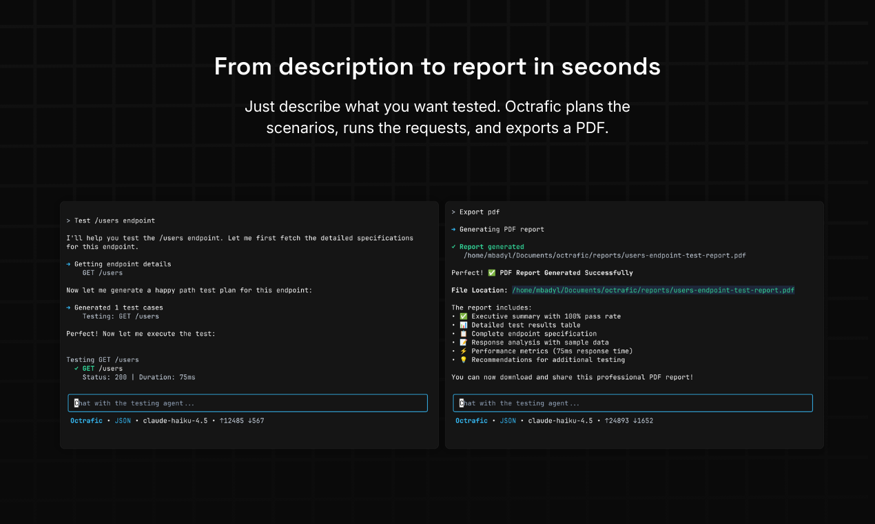 Octrafic - Screenshot 2 showing product features and functionality