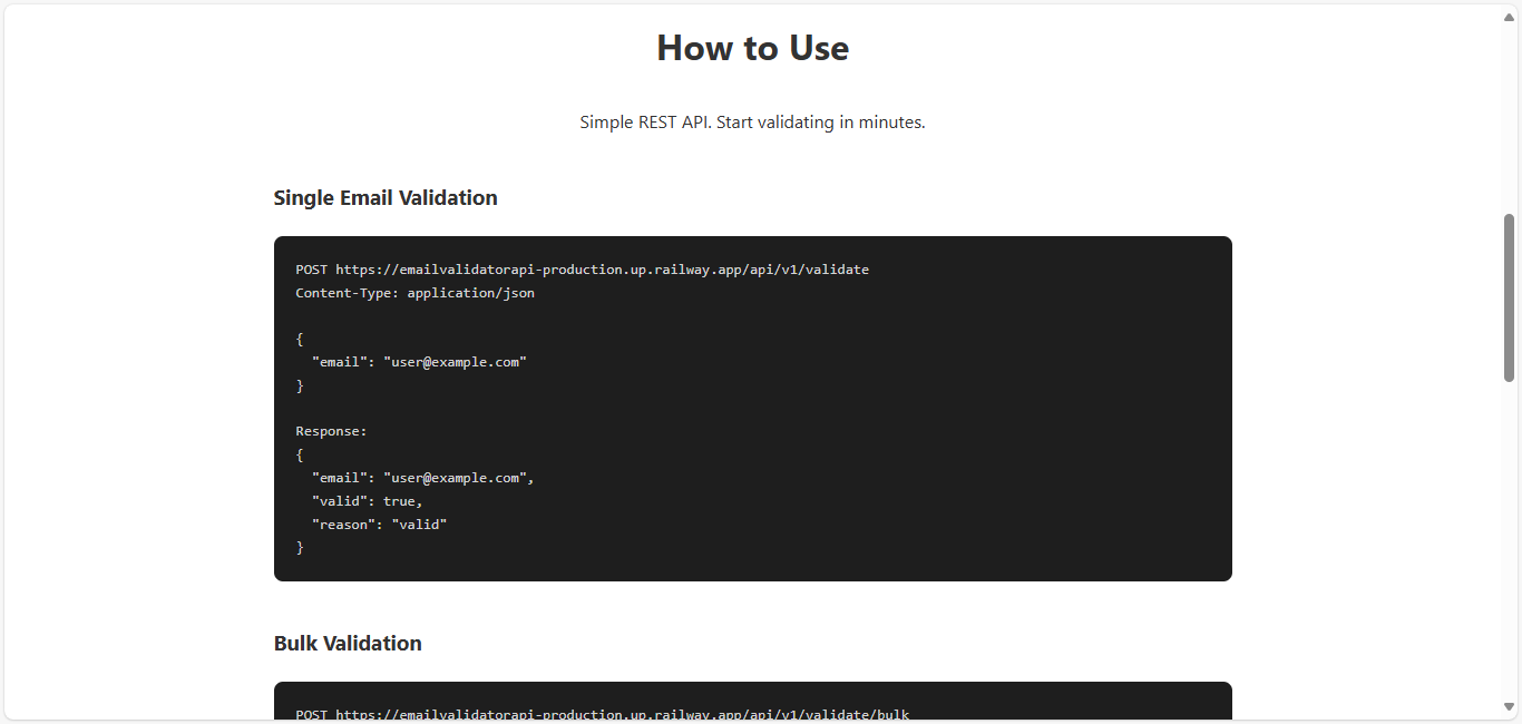 Email Validator API  gallery image