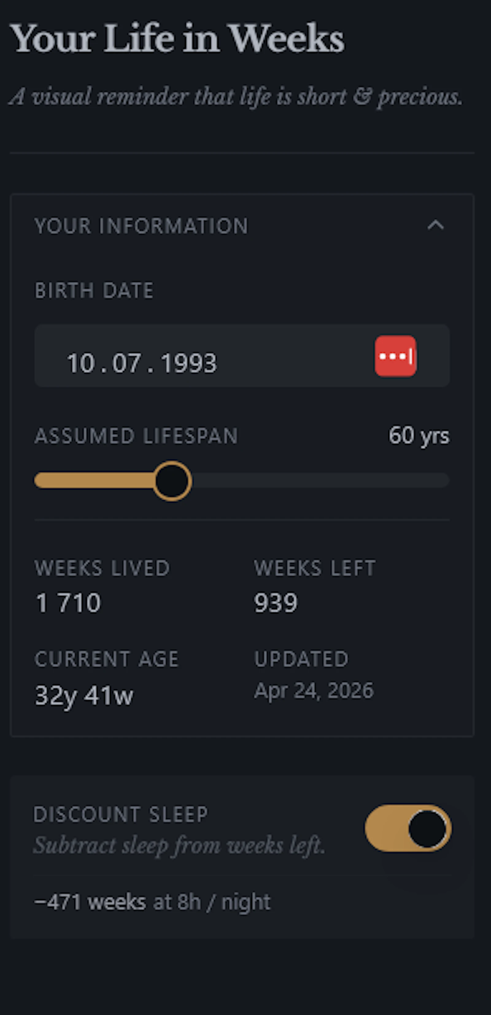 Life in Weeks screenshot 3