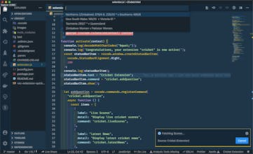 VSCode Cricket Extension gallery image