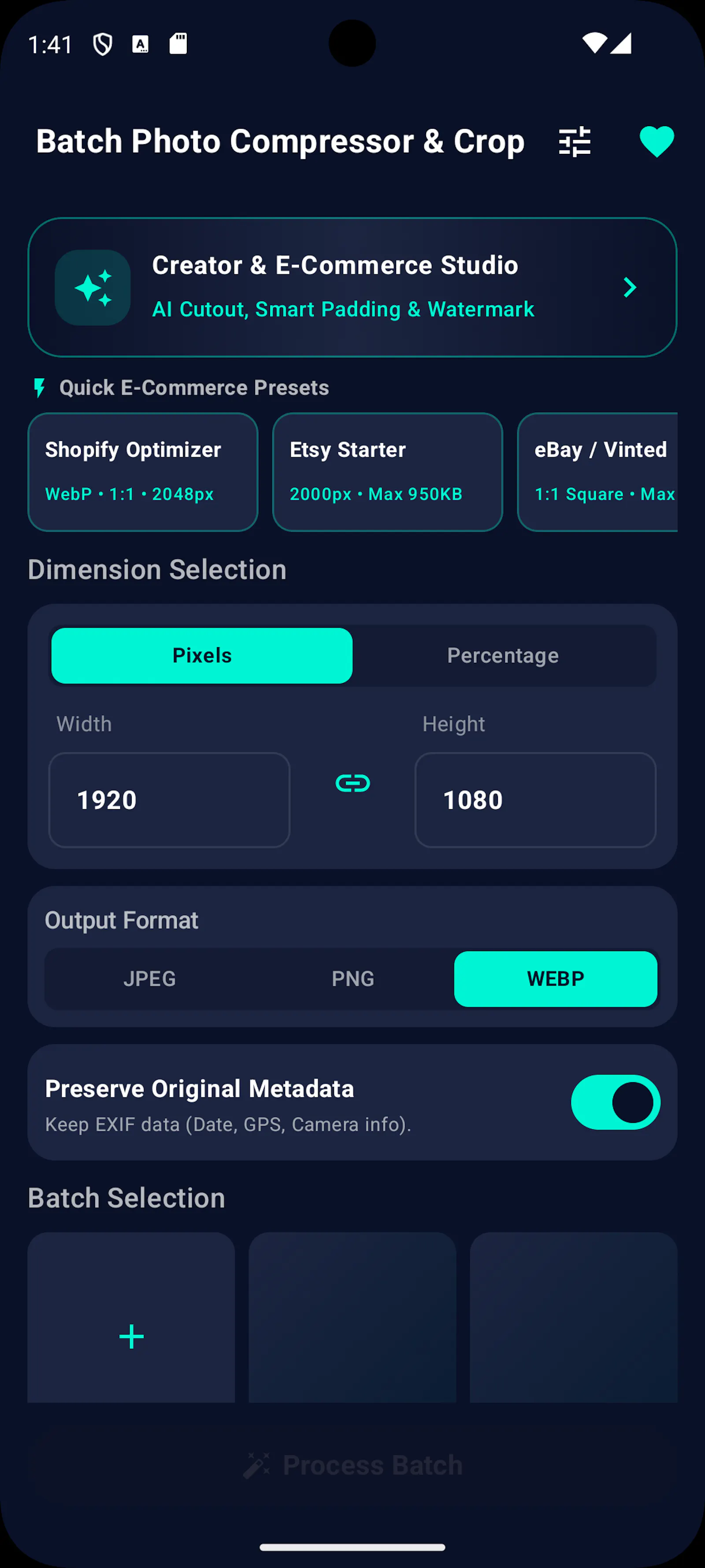 Batch Photo Compressor & Crop screenshot 1