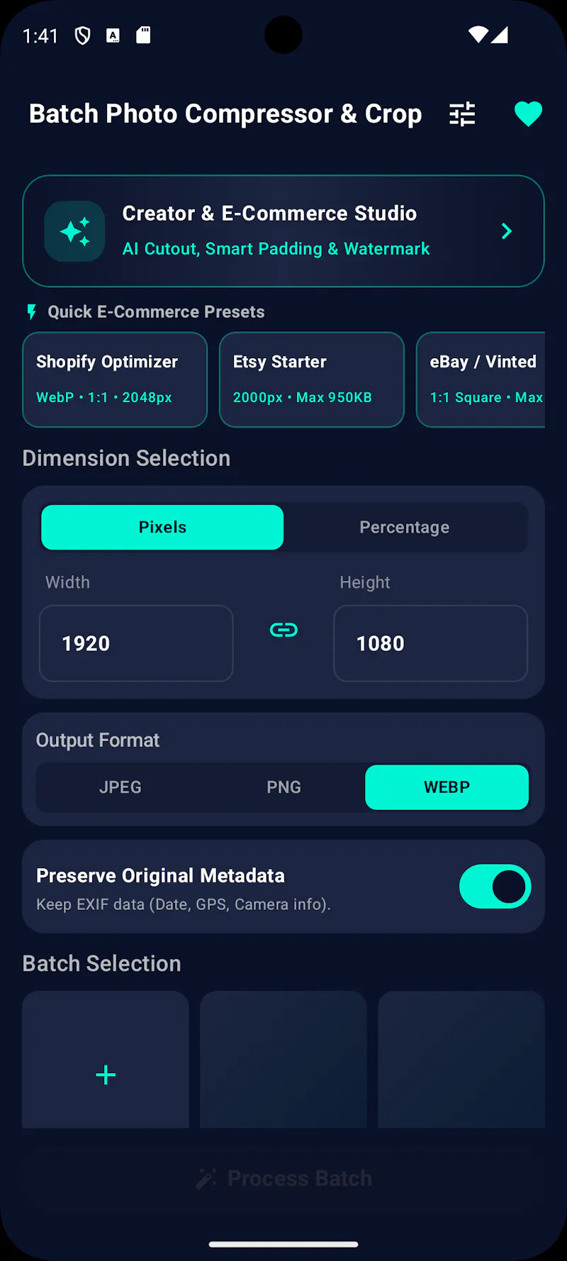Batch Photo Compressor & Crop screenshot 1