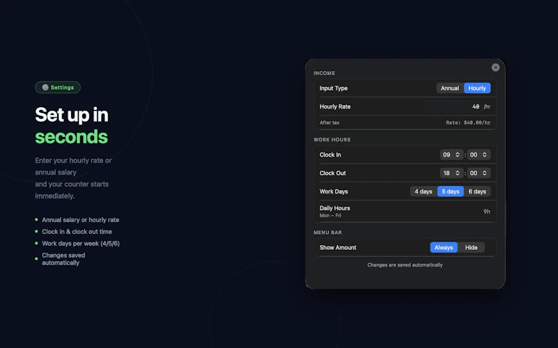 SalaryClock screenshot 2