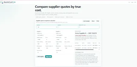 QuoteCostCalc gallery image