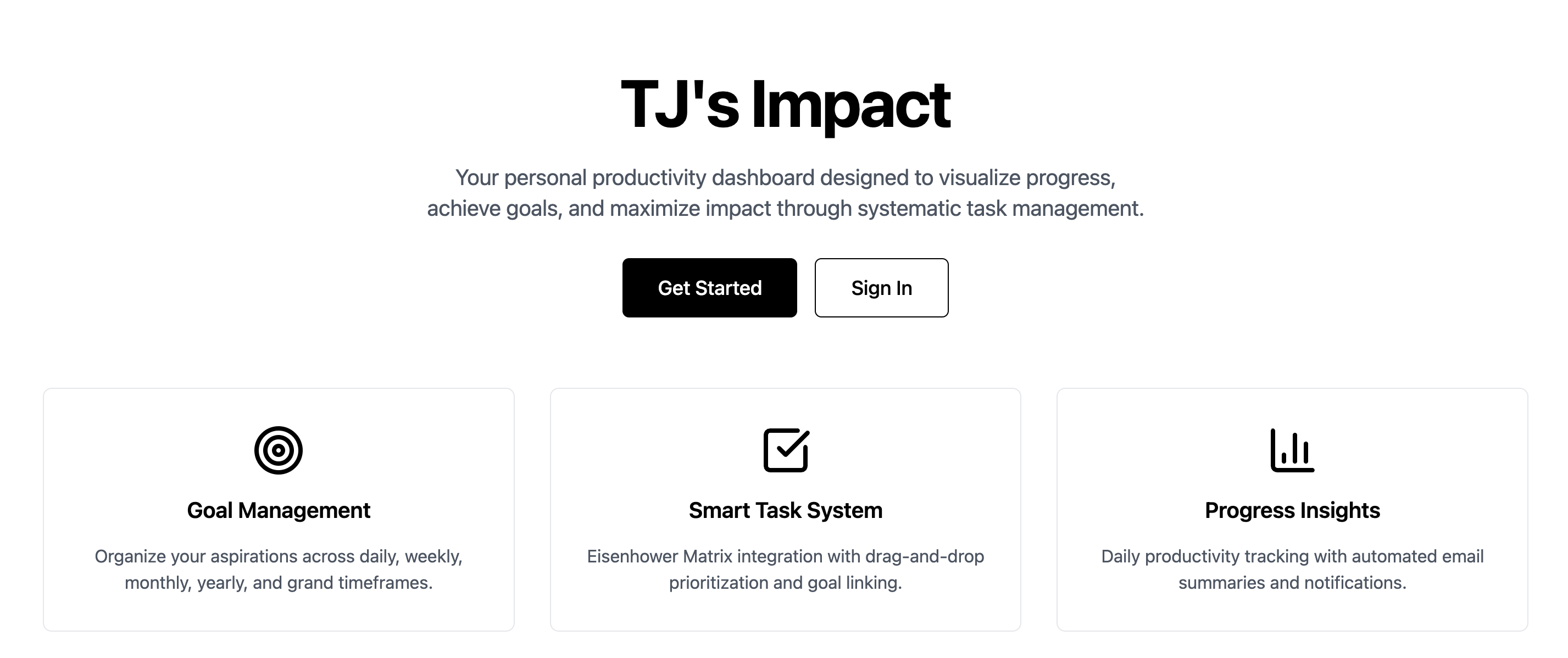 TJ's Impact - Main product screenshot demonstrating key features and user interface