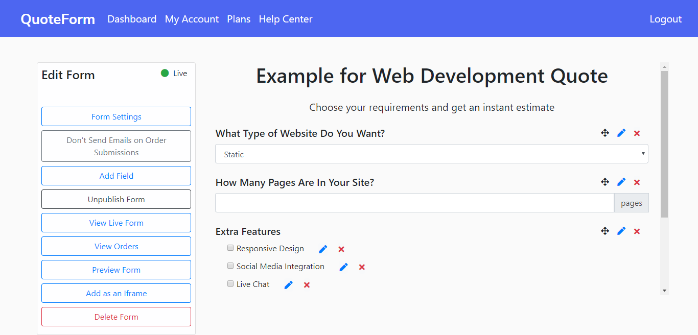 QuoteForm gallery image