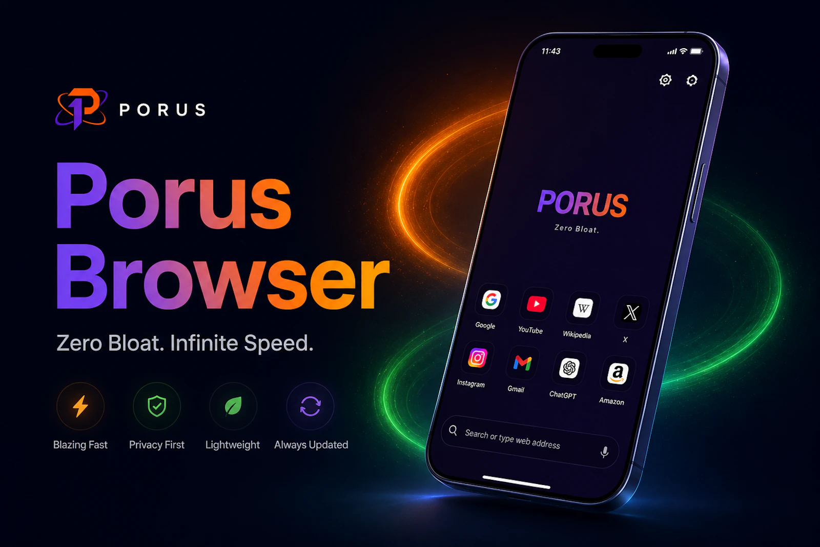 Porus Browser screenshot 1