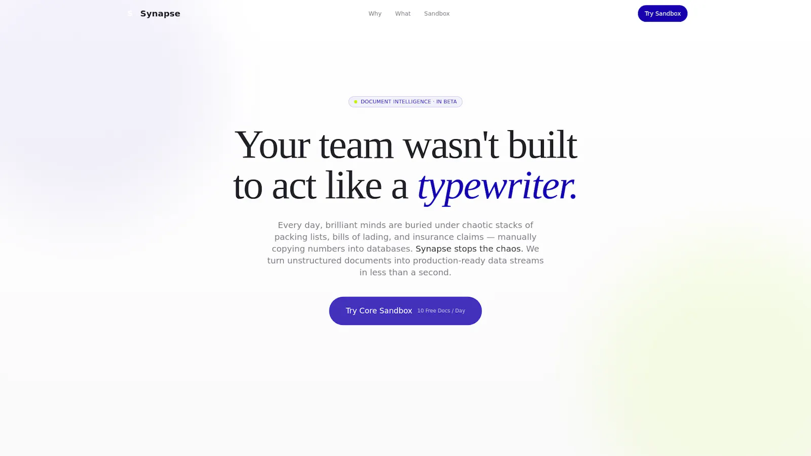 Synapse AI — Docs to Data screenshot 1