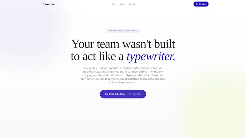 Synapse AI — Docs to Data screenshot 1
