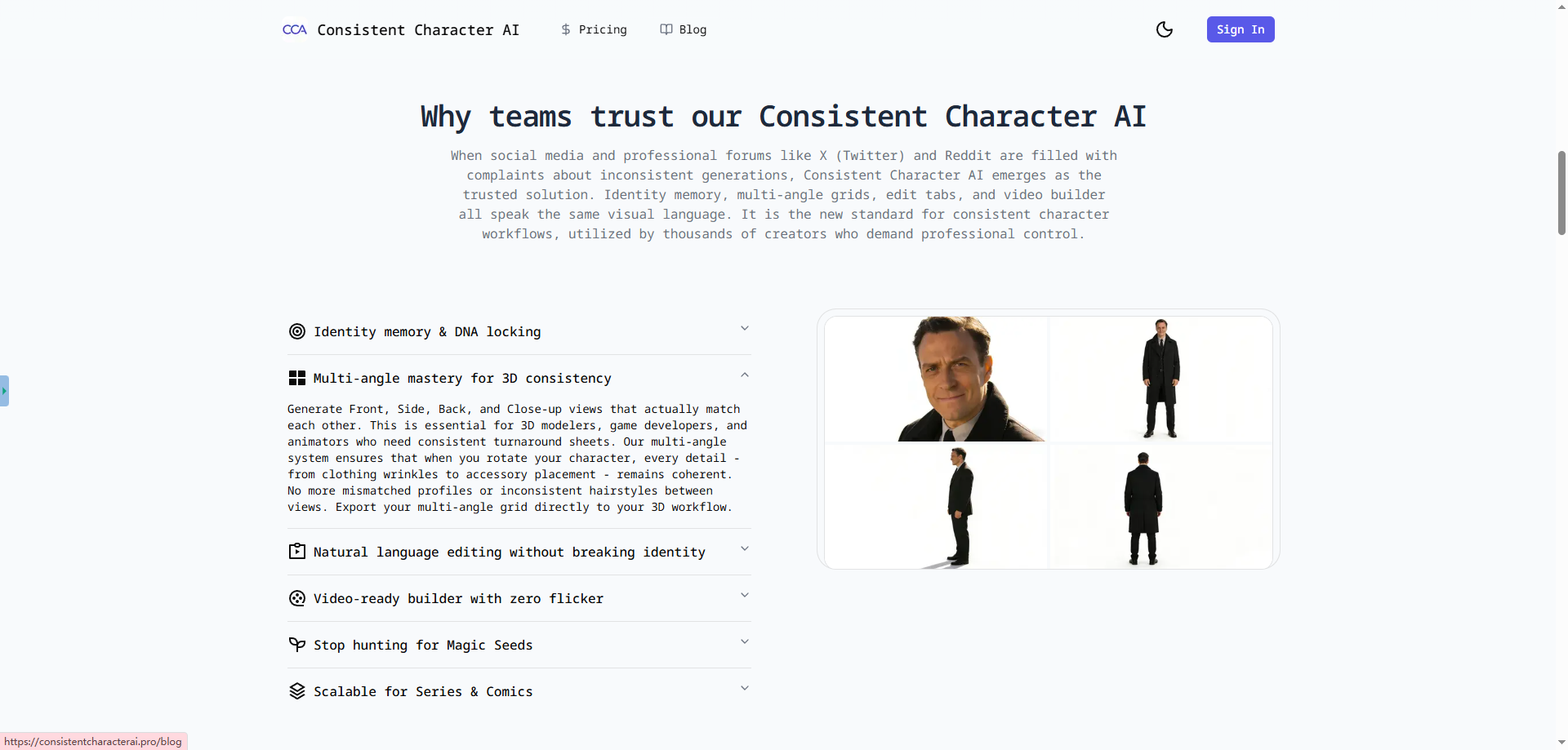 Consistent Character - Screenshot 3 showing product features and functionality