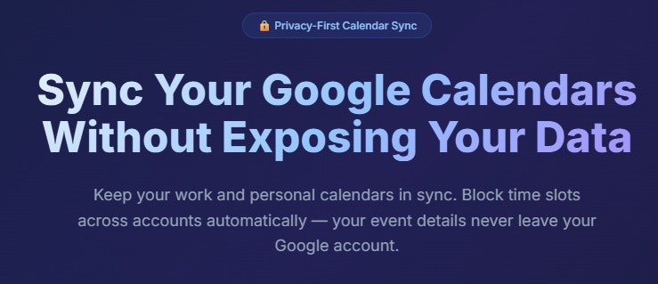 CalendarSync - Main product screenshot demonstrating key features and user interface