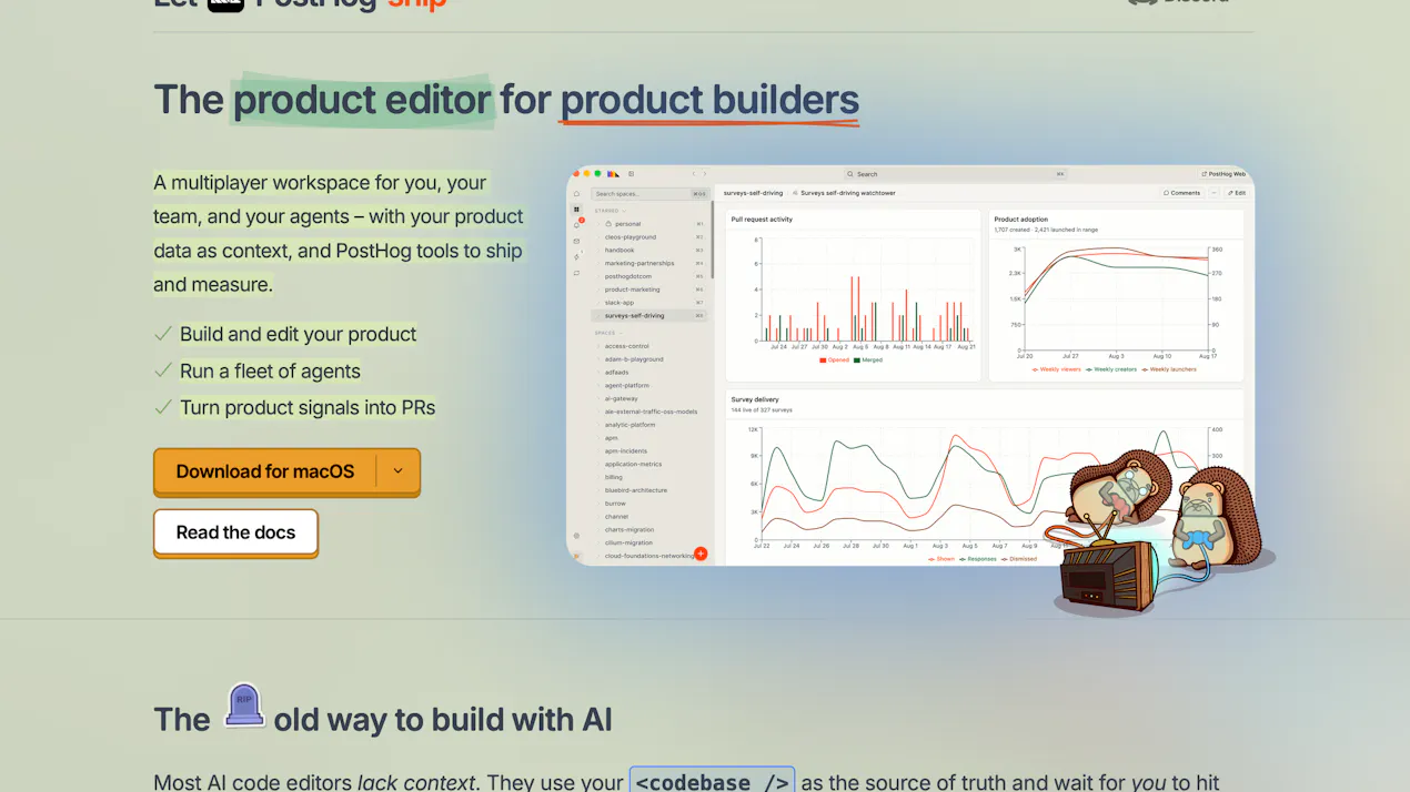 PostHog Desktop product