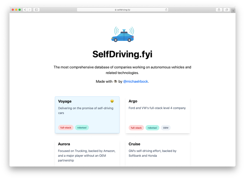 SelfDriving.fyi gallery image