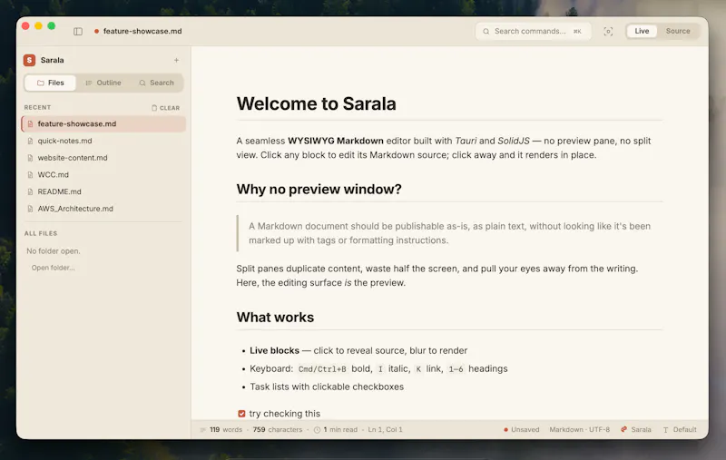 Sarala screenshot 2
