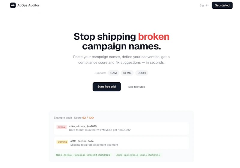 AdOps Auditor screenshot 1