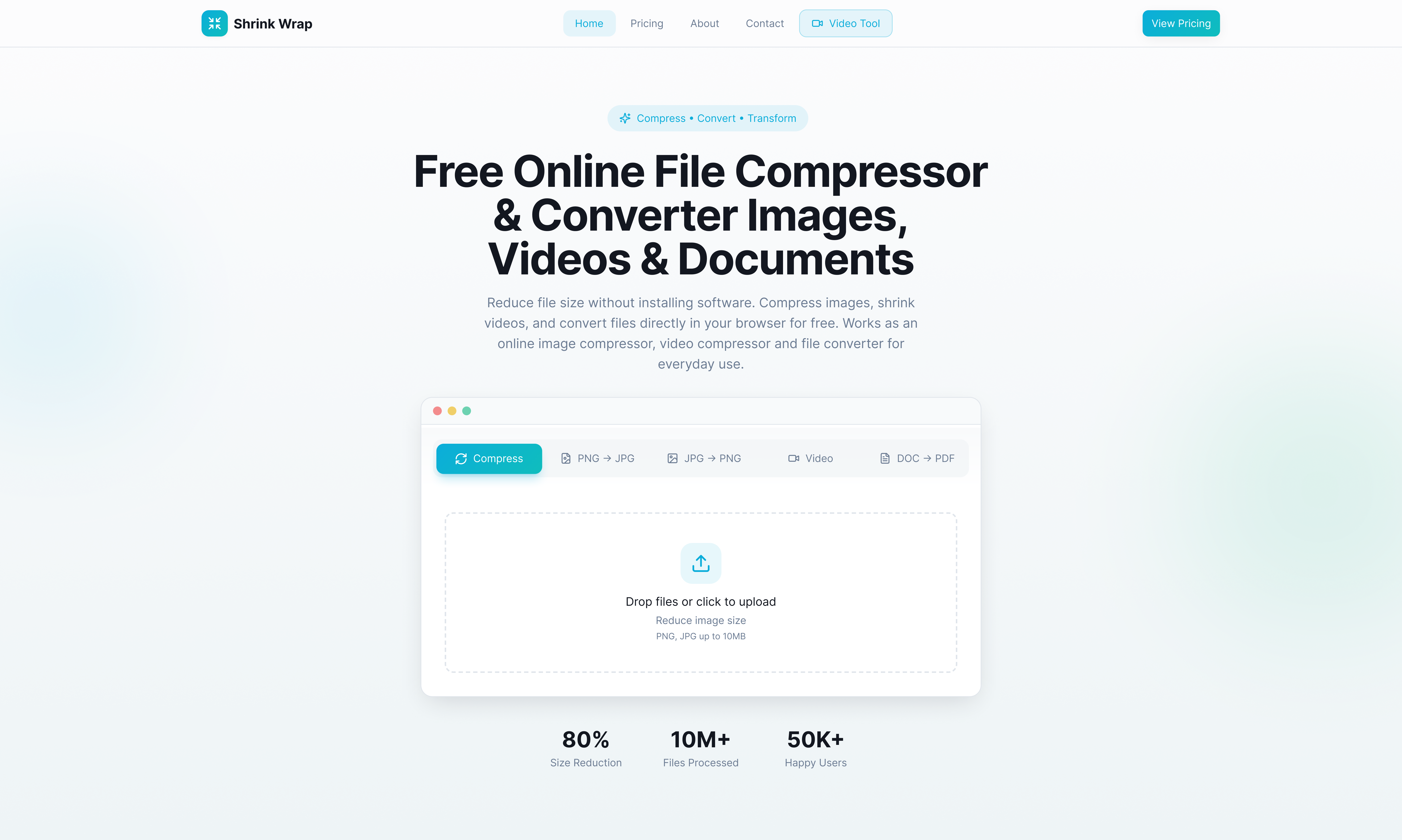ShrinkWrap - Main product screenshot demonstrating key features and user interface