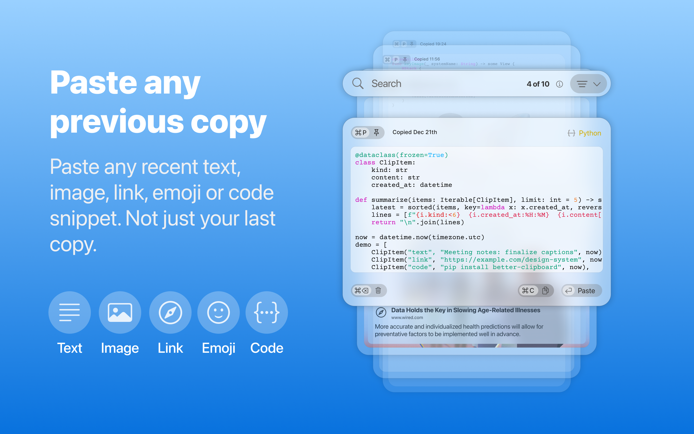 Better Clipboard - Screenshot 2 showing product features and functionality