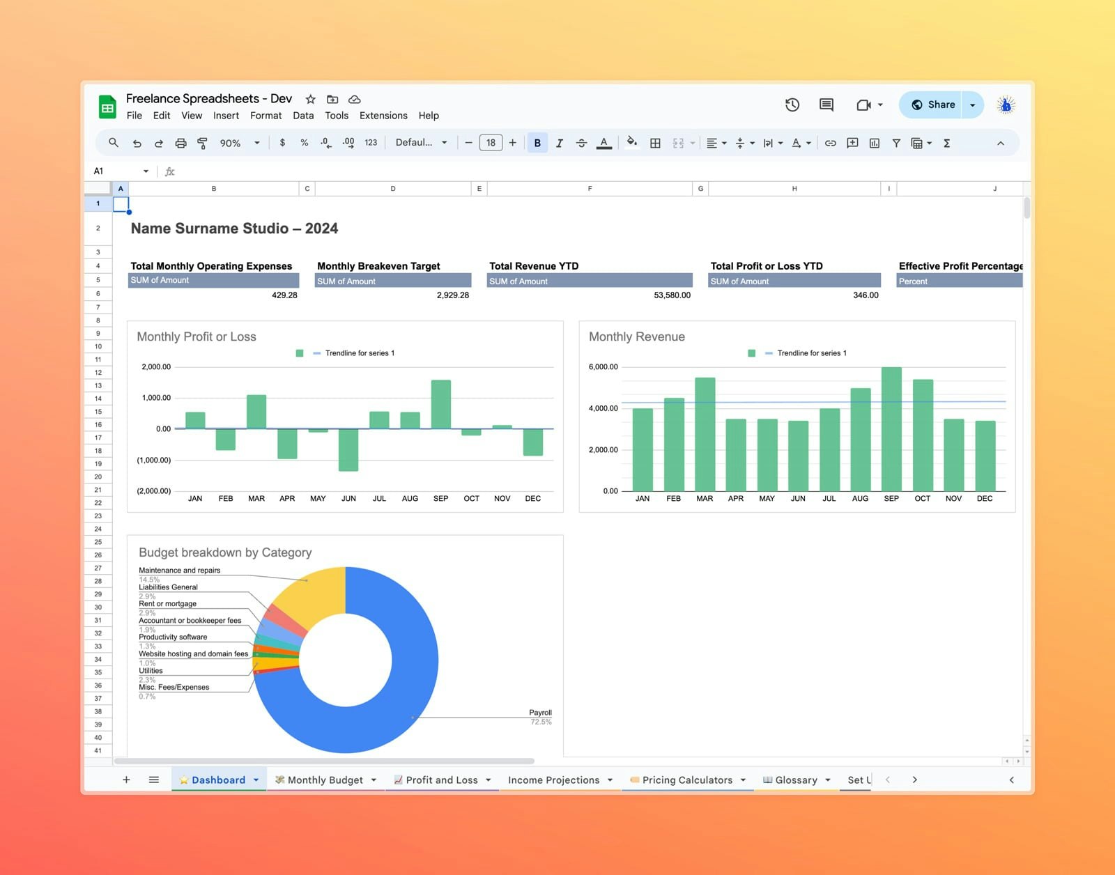 Freelance Spreadsheets - Wrangle your freelancing and run your business like a pro. media 1
