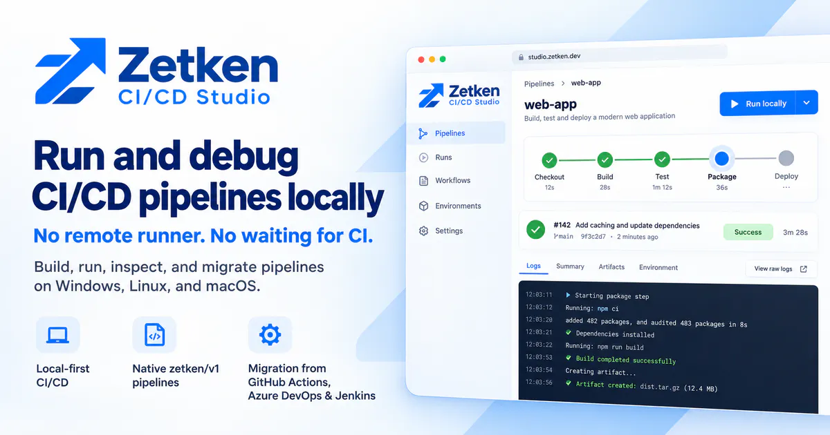 Zetken CI/CD Studio screenshot