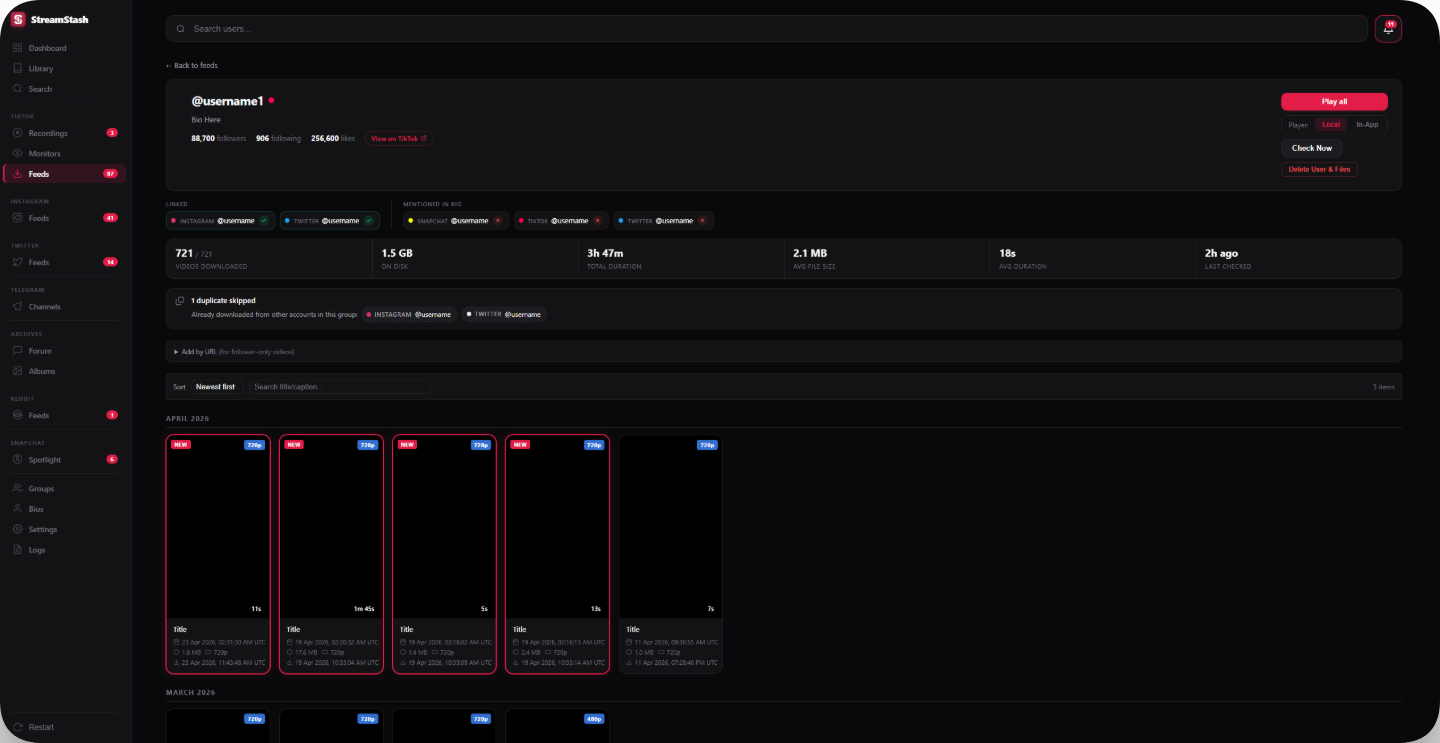StreamStash gallery image