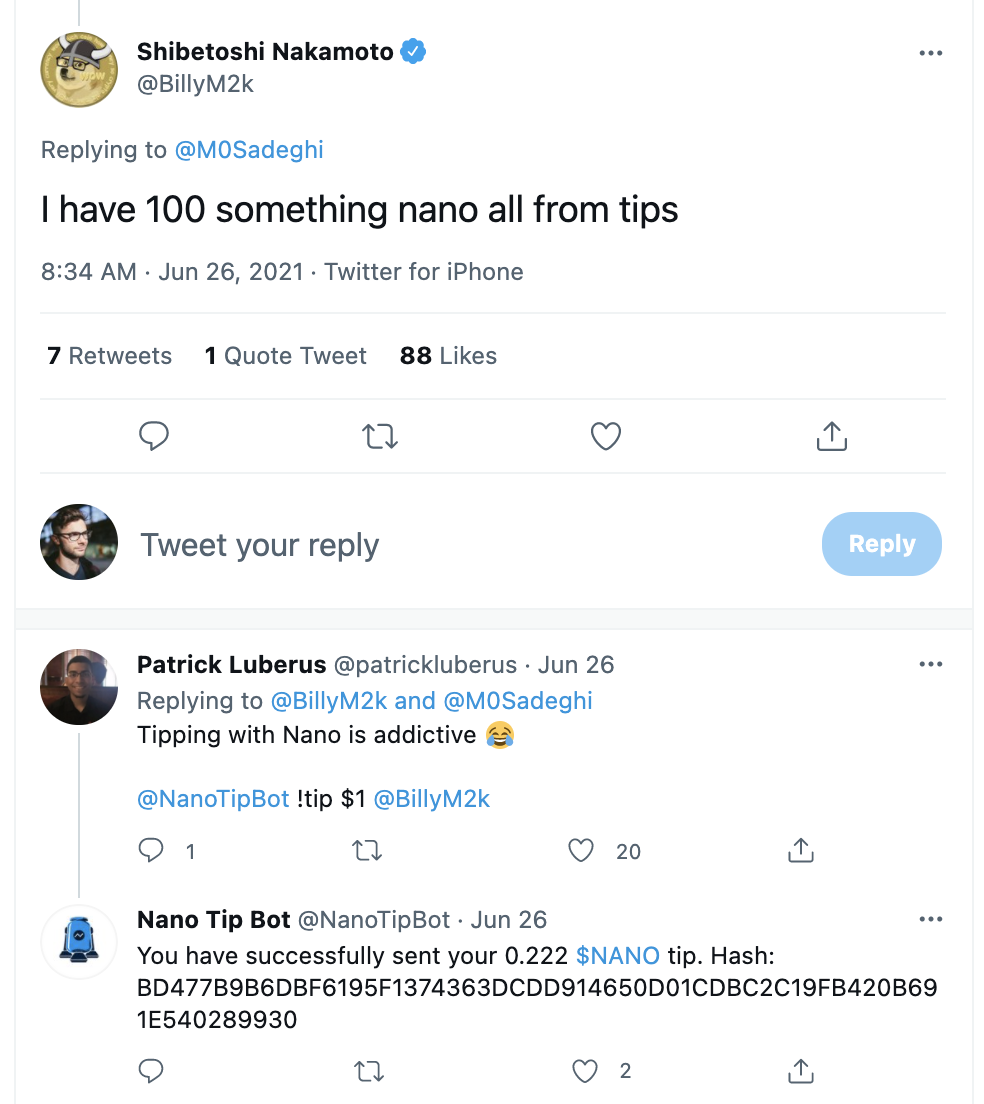 Twitter Tip Bot w/ Nano Digital Currency gallery image