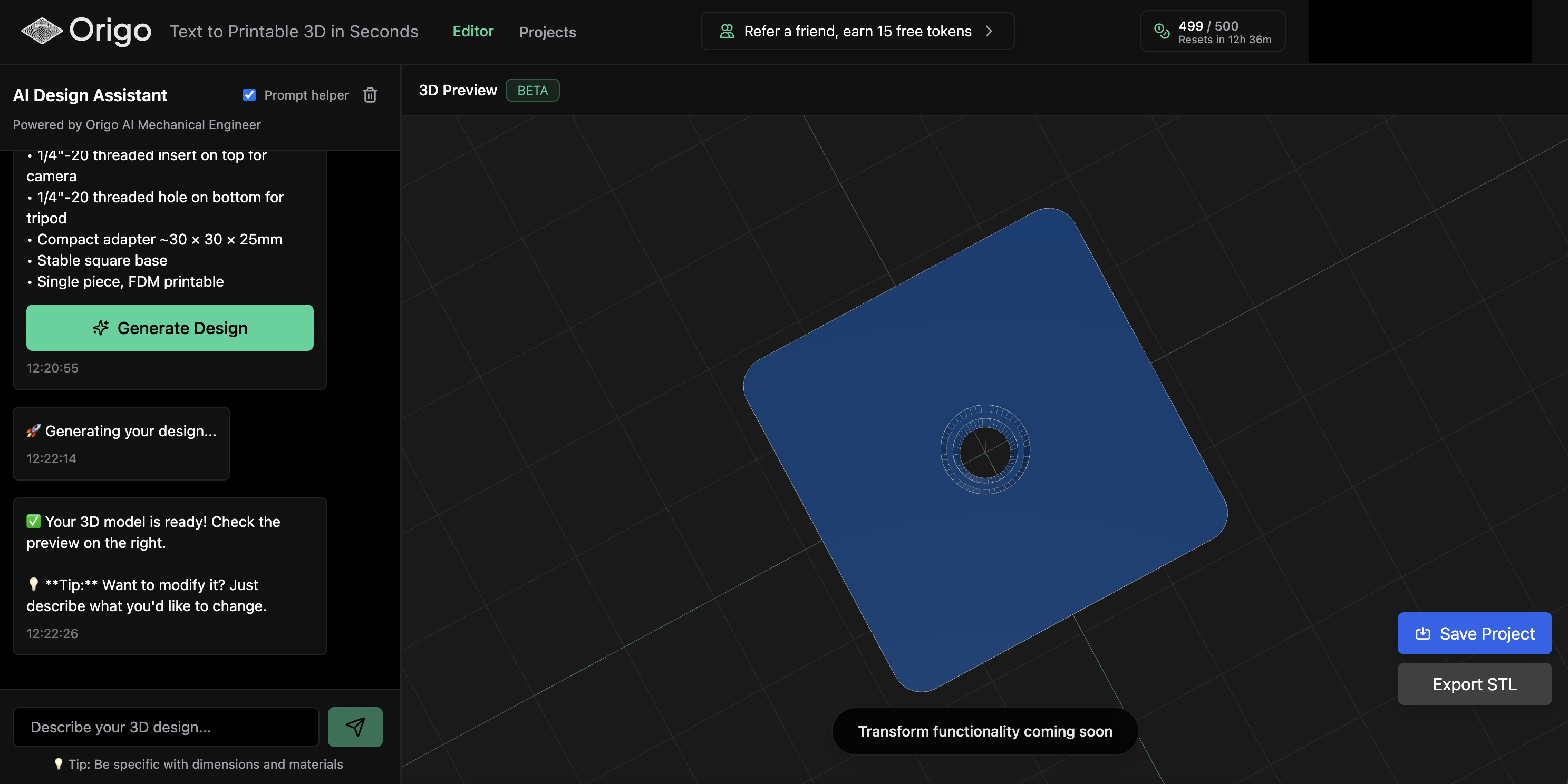 Origo | Vibe Build Things - Screenshot 3 showing product features and functionality