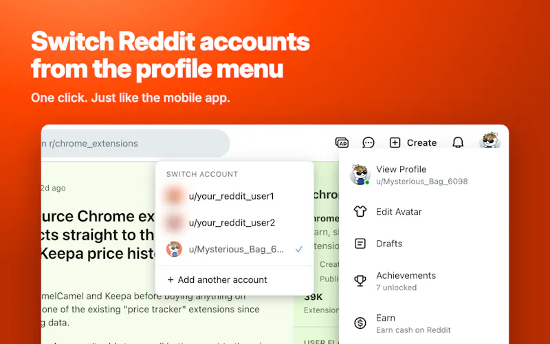 Reddit account switcher screenshot 3