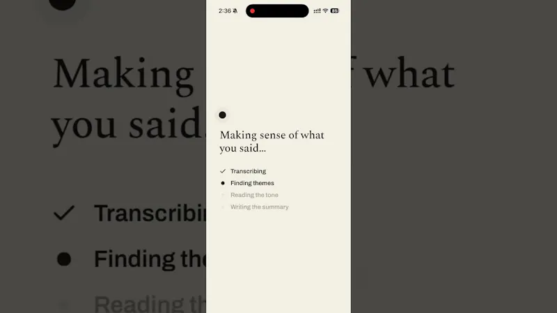 Aloud: AI Voice Journal screenshot 1 (video preview)