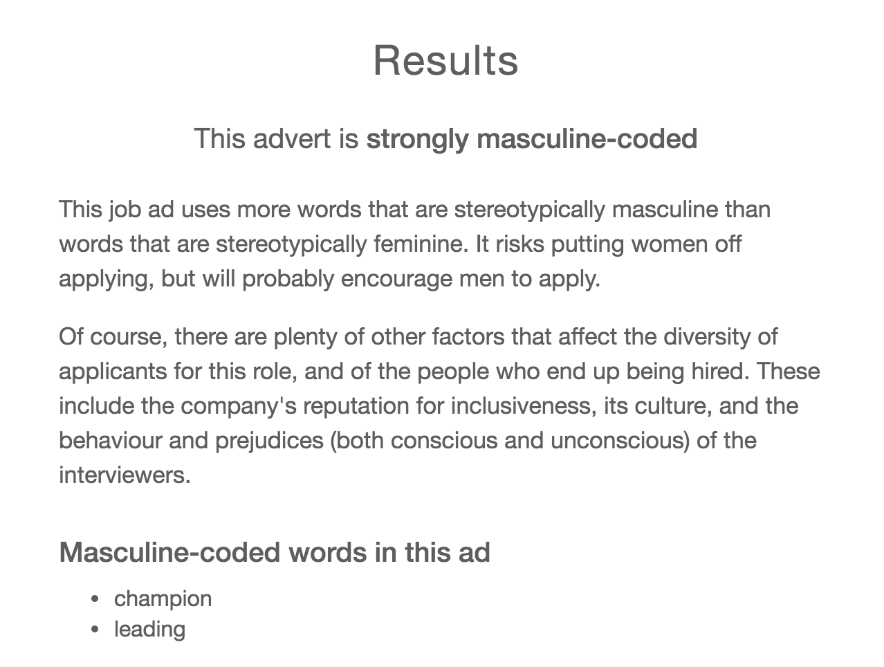 Gender Decoder for Job Ads gallery image