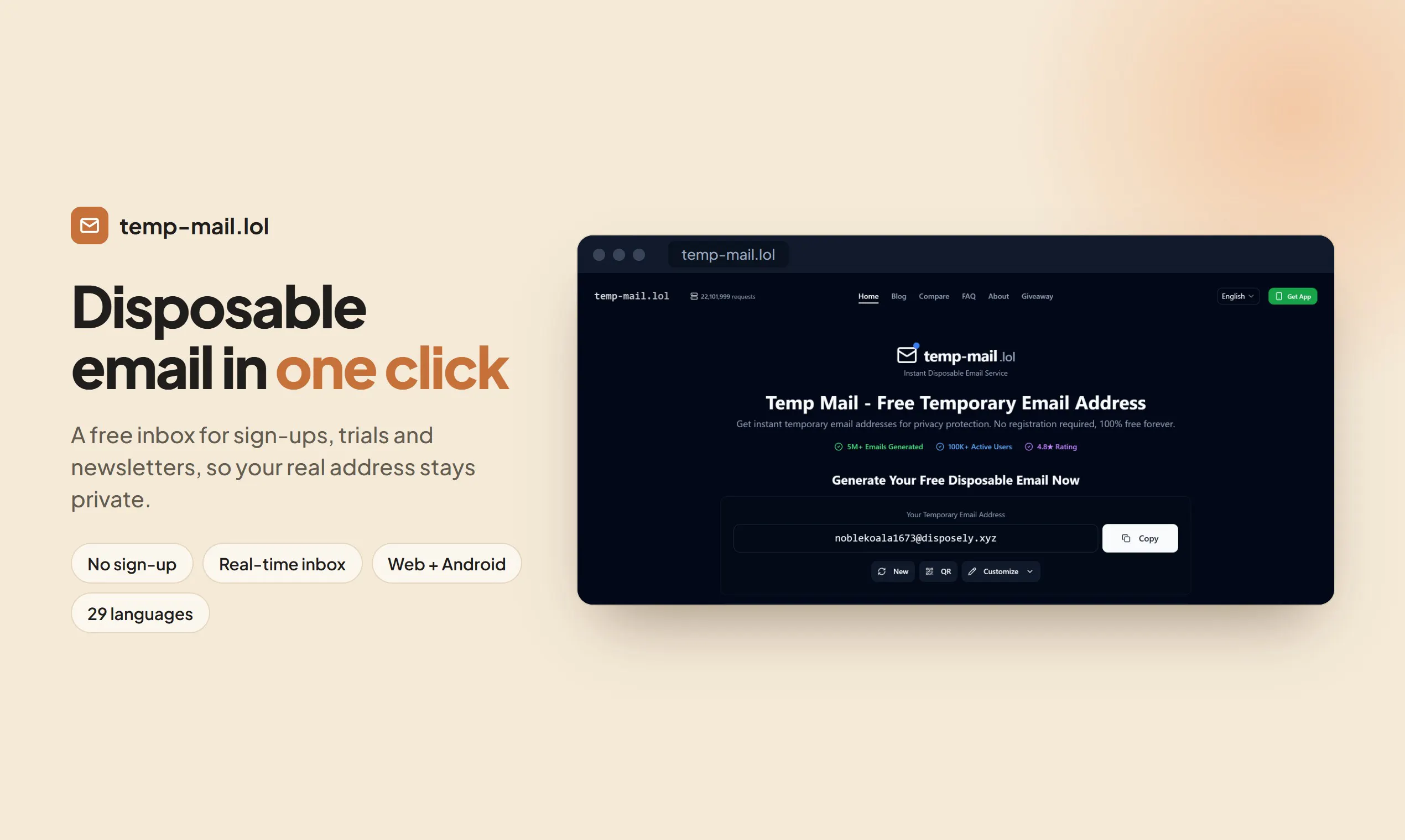 Temp Mail screenshot 1