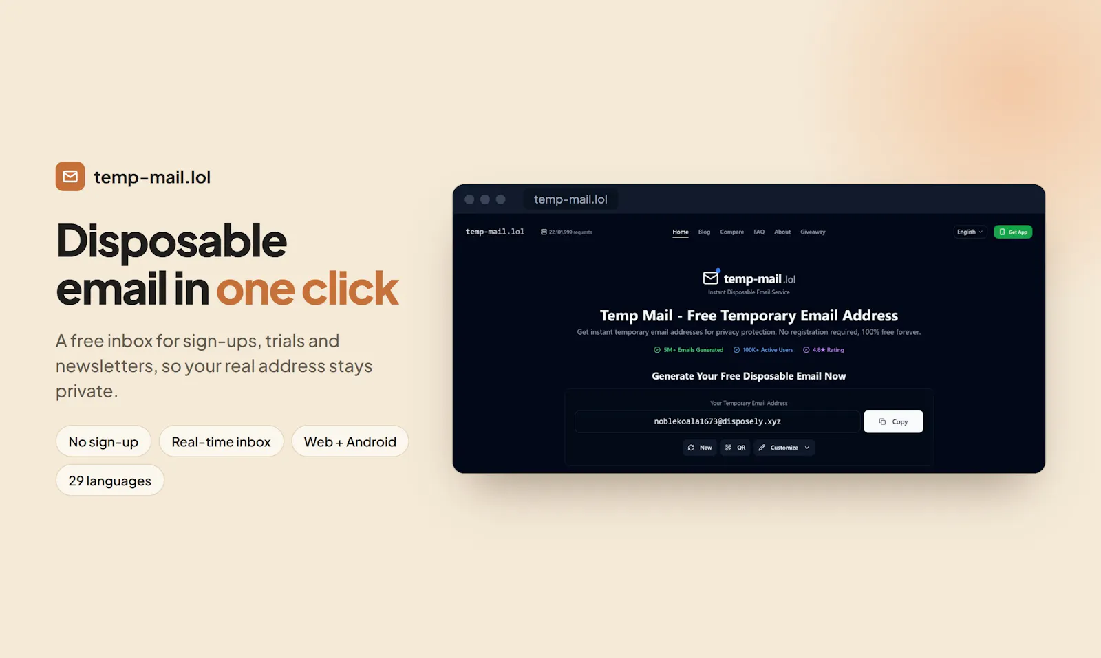 Temp Mail screenshot 1