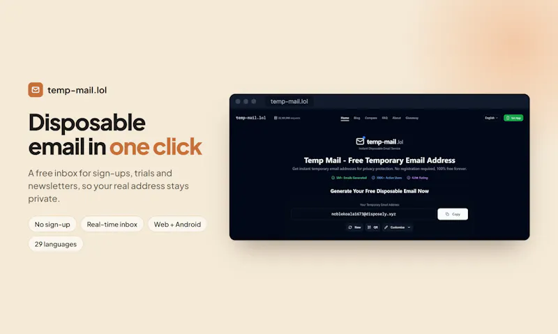 Temp Mail screenshot 1