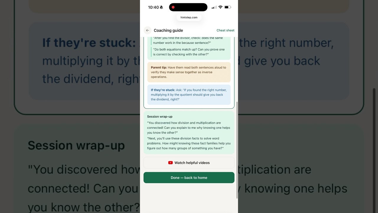 HintStep — Homework coaching for parents gallery image