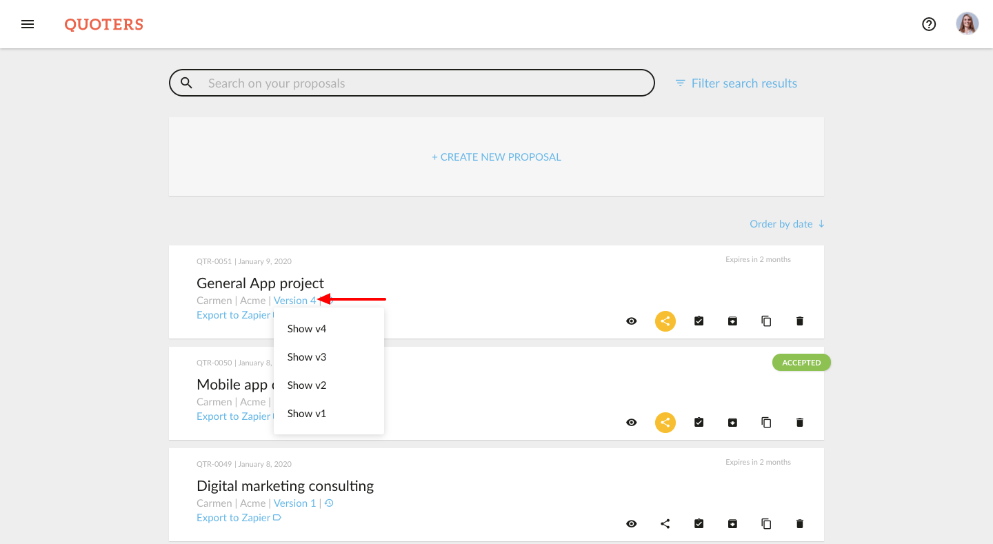 Quoters, proposal software gallery image