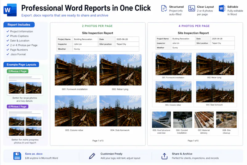 Construction Photo Report Generator screenshot 3