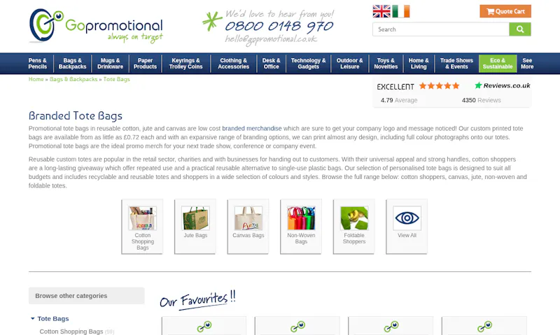 GoPromotional Tote Bags screenshot 1