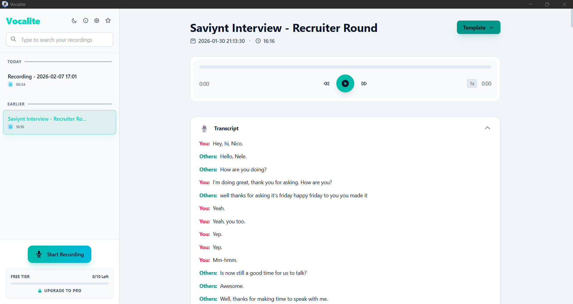 Vocalite AI - Screenshot 3 showing product features and functionality