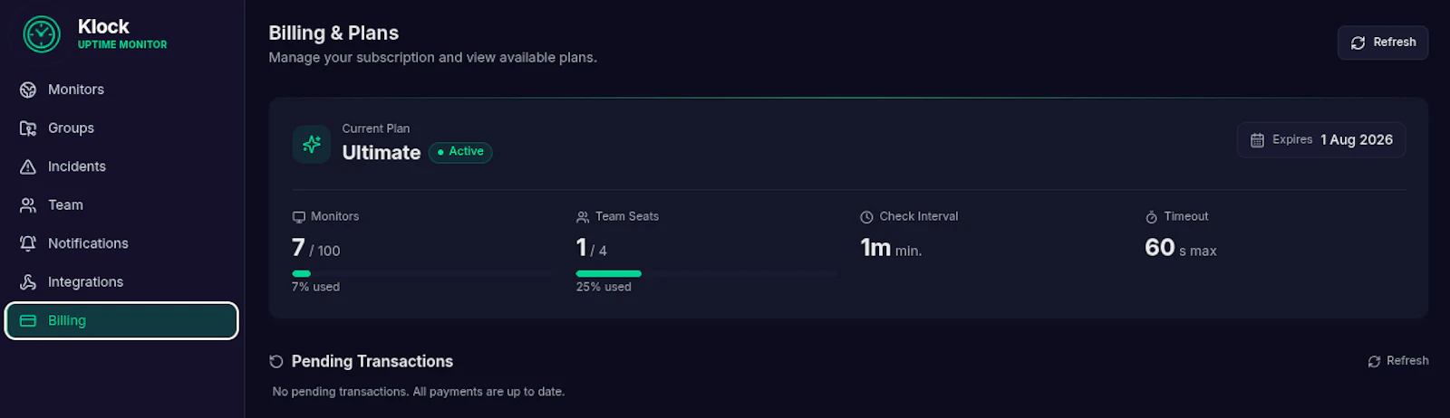 Klock - Uptime Monitor screenshot 6