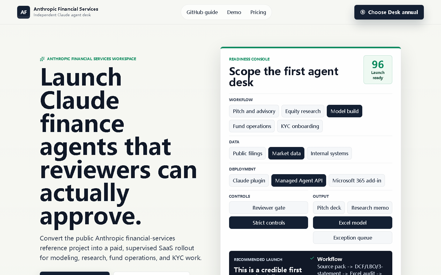 Anthropic Financial Services Desk gallery image