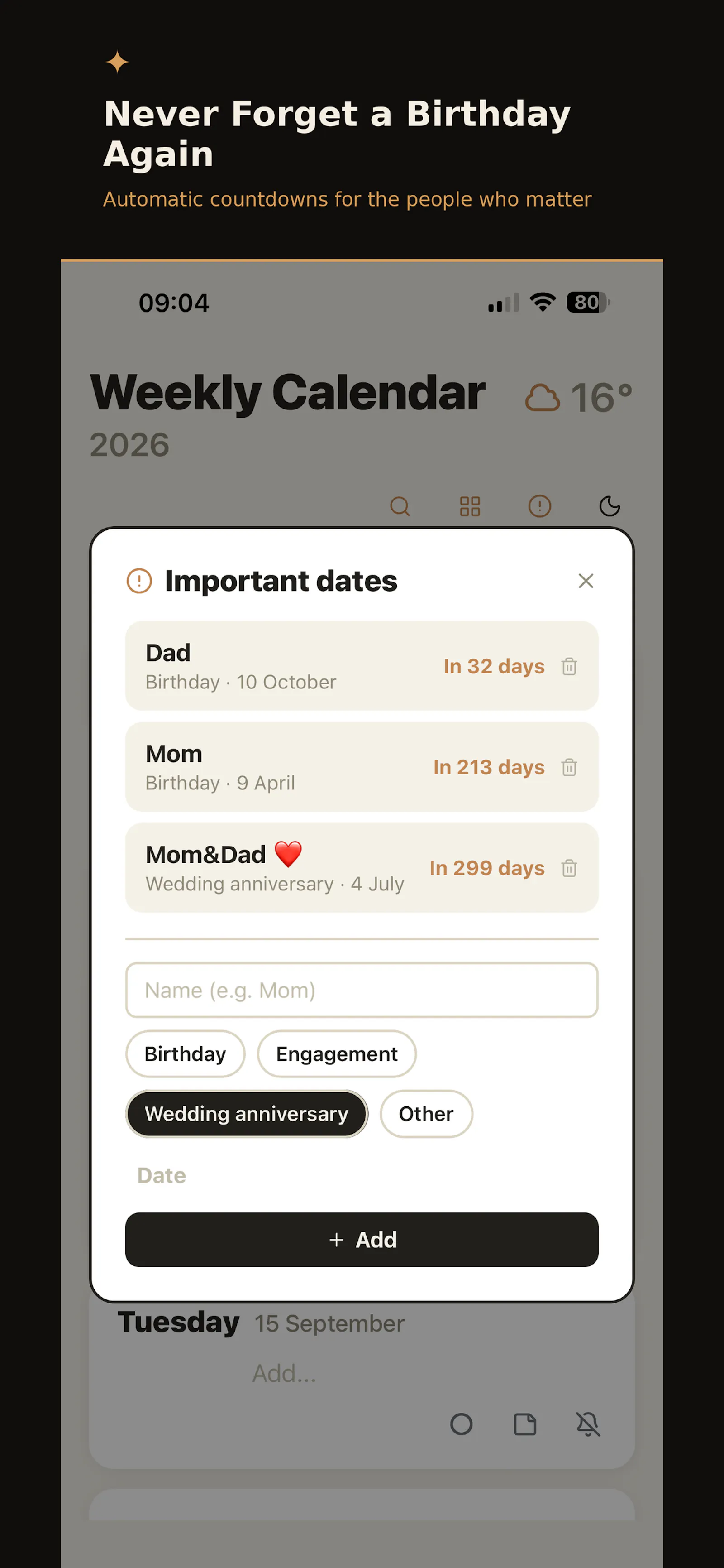 WeekSpark screenshot 4