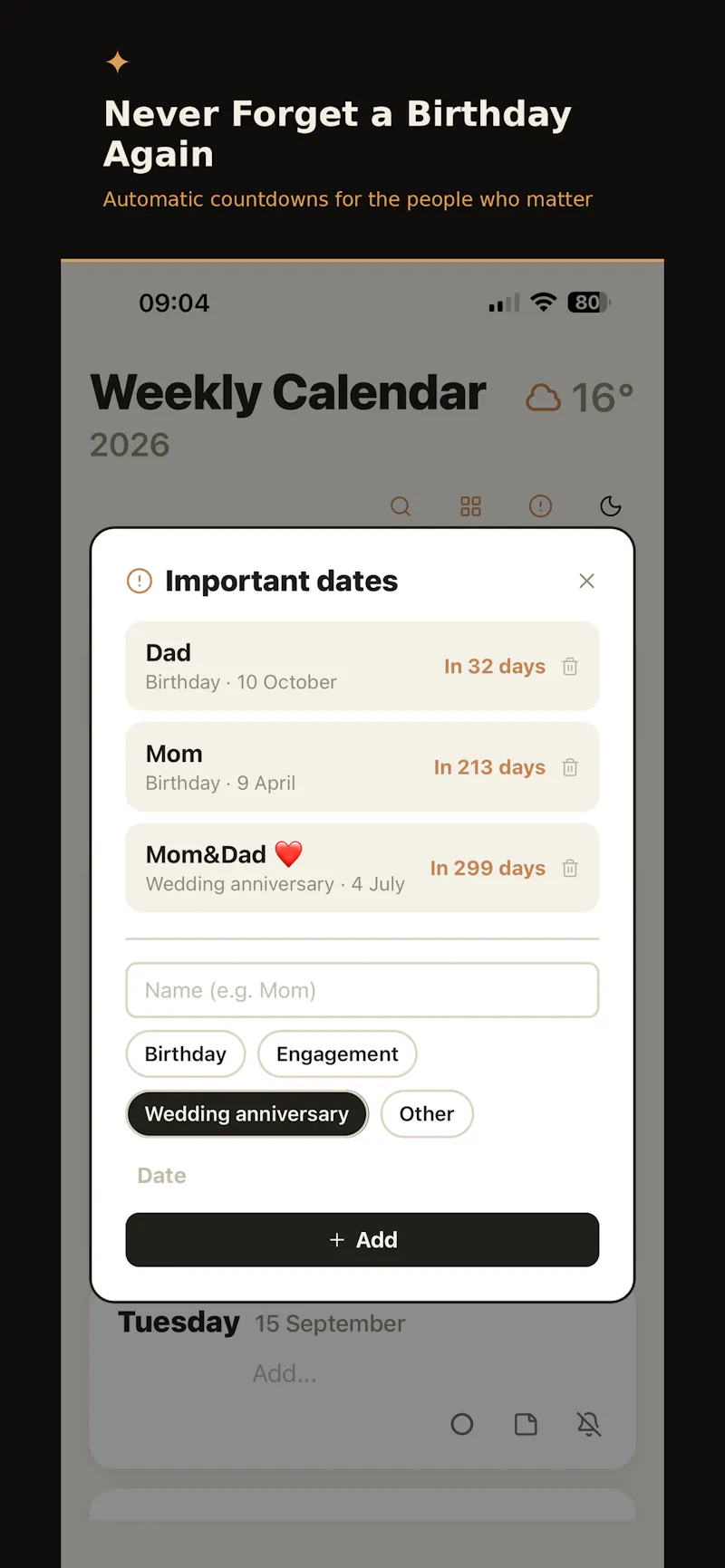 WeekSpark screenshot 4