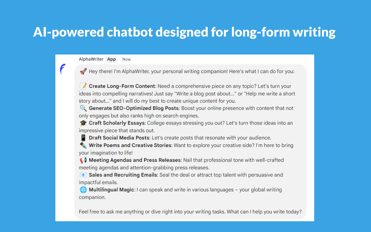 Media Alphawriter - Chat thay thế cho google chat 1