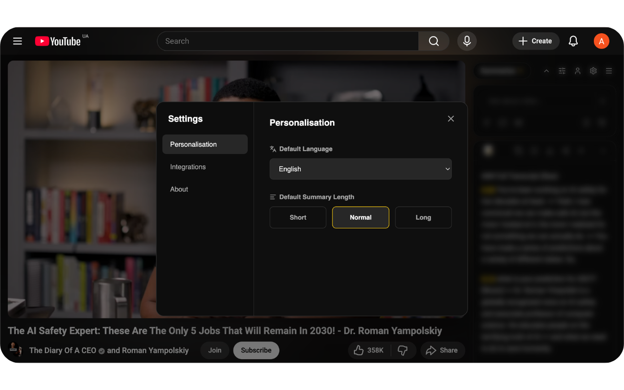 AI Summary: YouTube Summarizer with AI gallery image