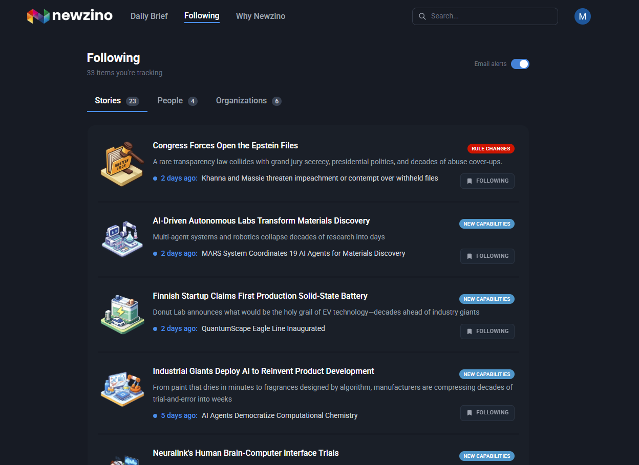 Newzino - Main product screenshot demonstrating key features and user interface
