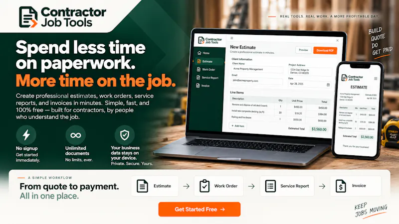 Contractor Job Tools screenshot 1