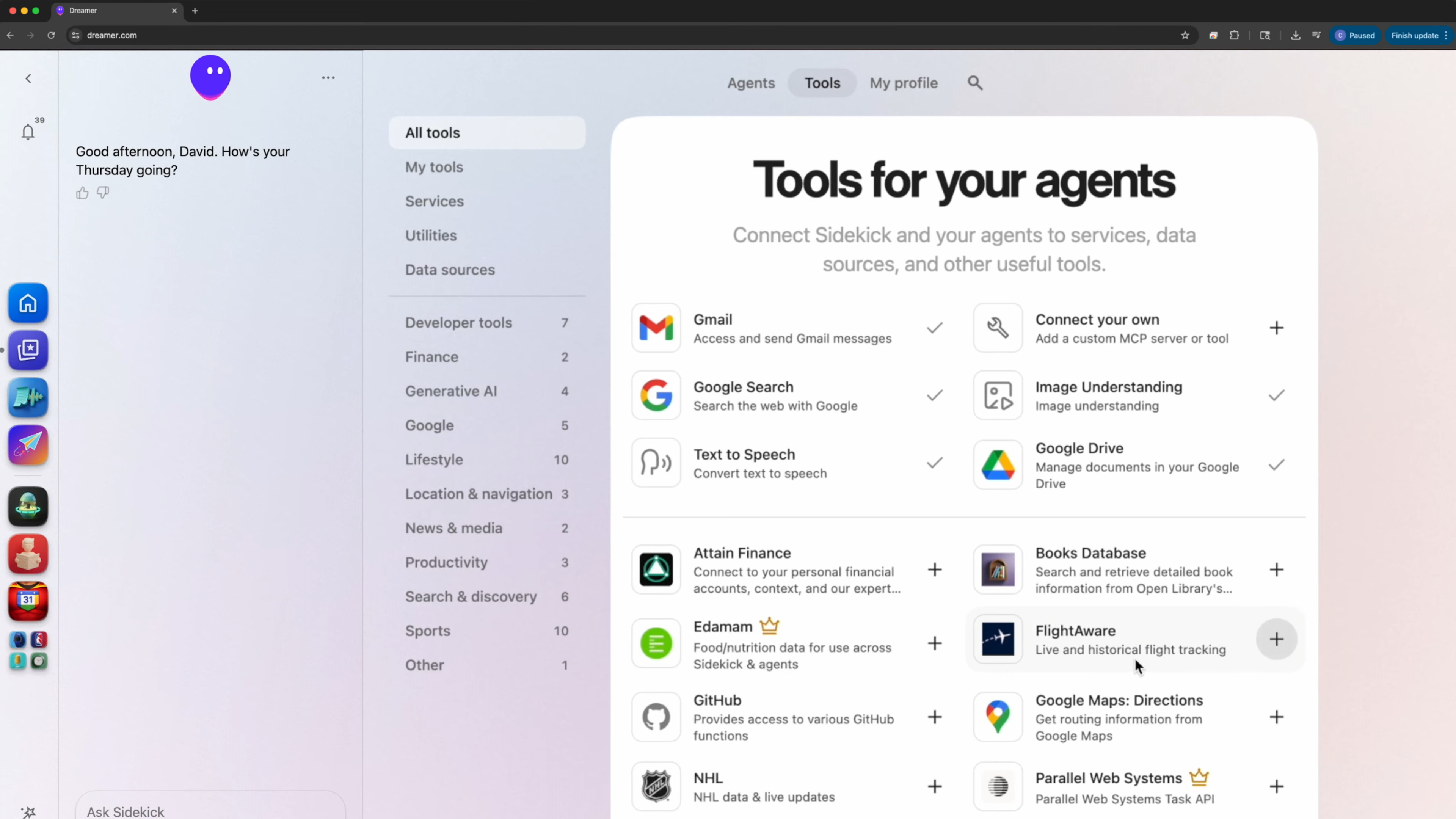 Dreamer - Screenshot 2 showing product features and functionality