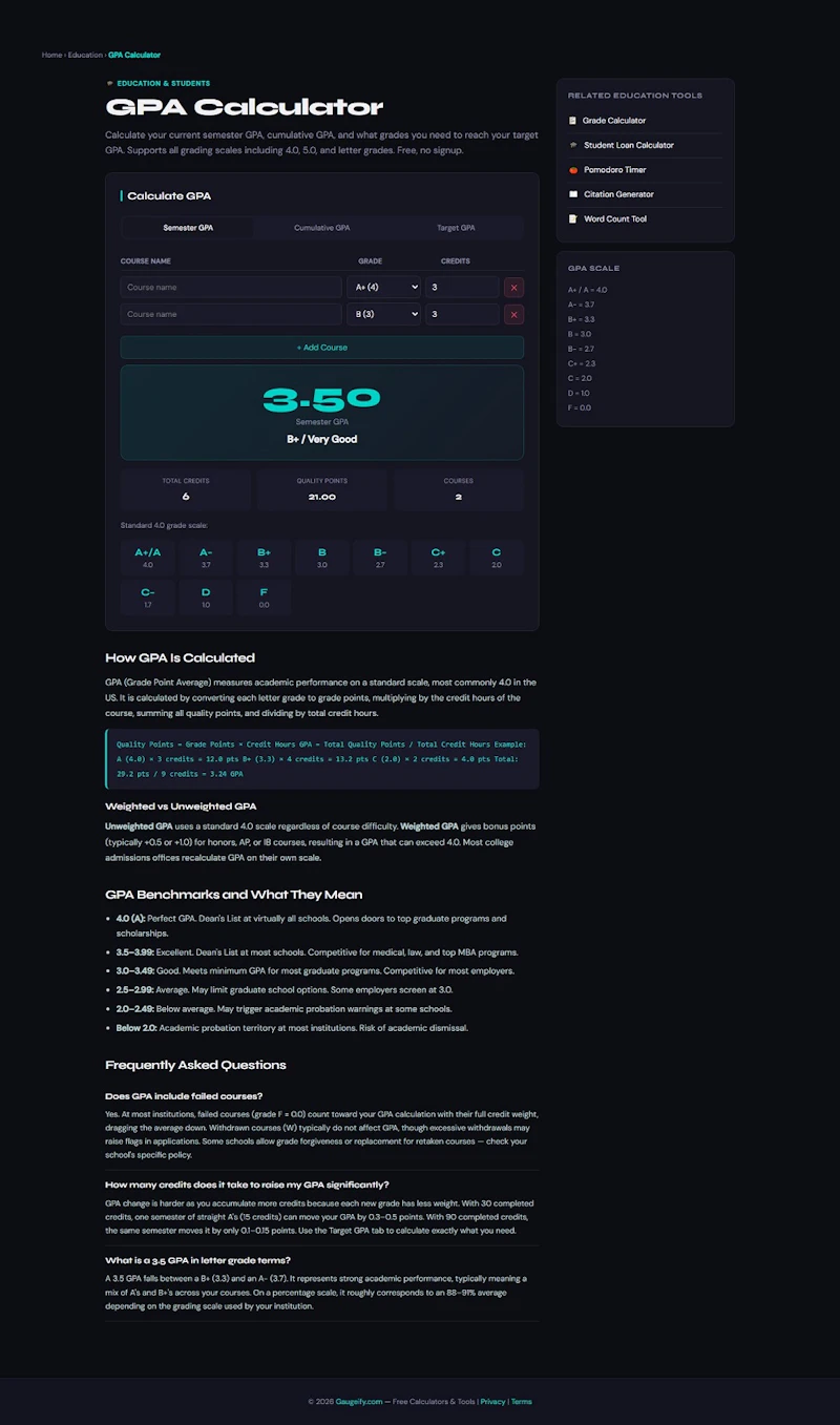 Gaugeify Free Online Tools & Calculators screenshot 3