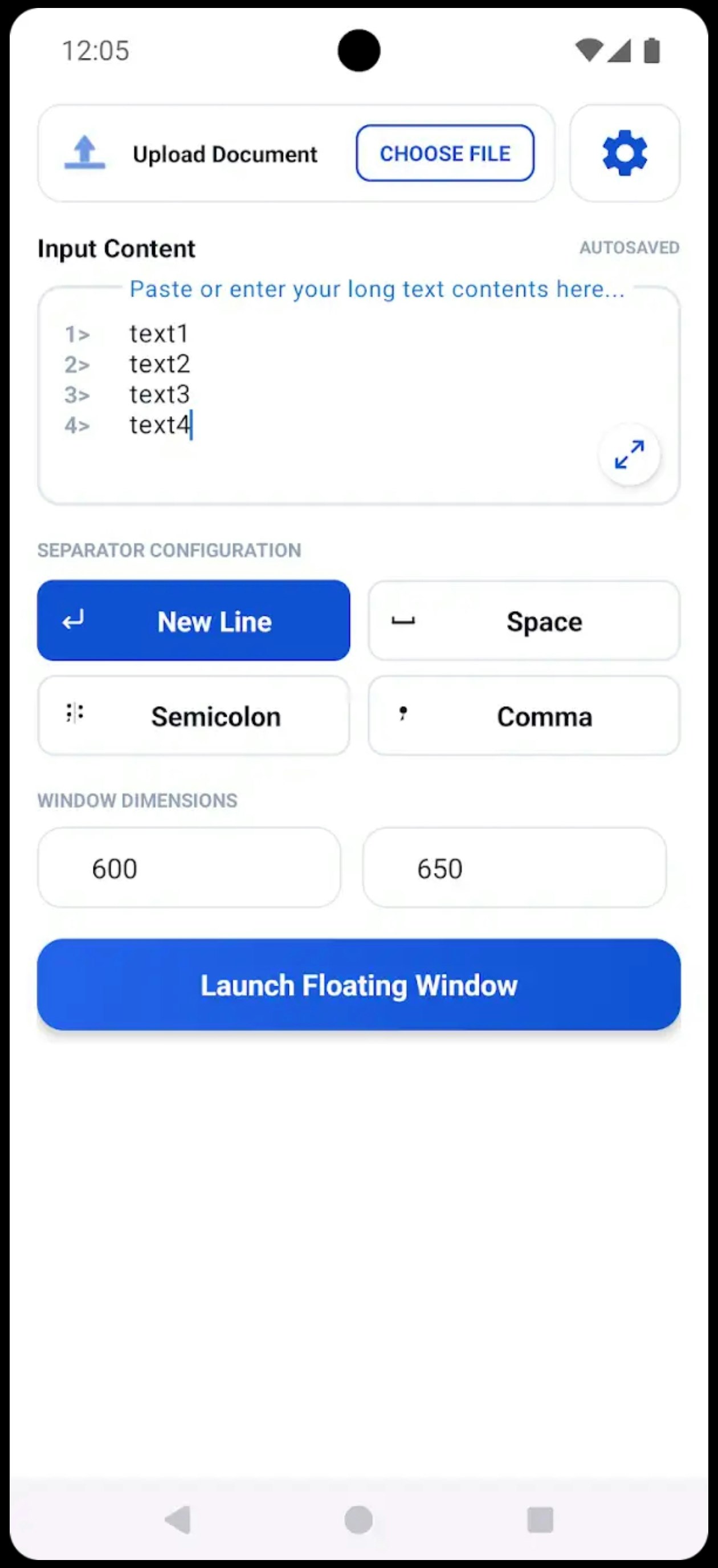 Floattext - copy paste texts in floating gallery image