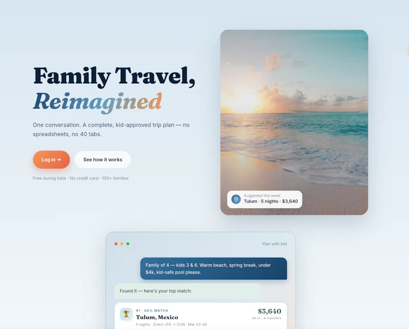 bAI, Re-imagining Family Travel screenshot 4