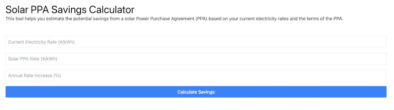 Solar PPA Savings Calculator gallery image
